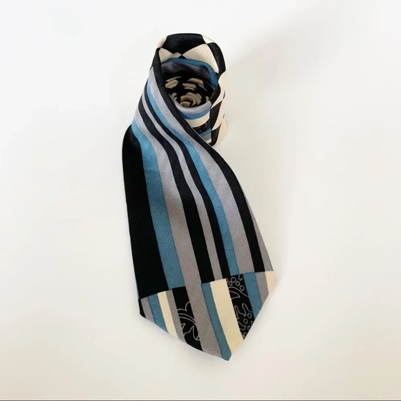 Enrico Coveri Vintage Silk‎ Tie Mod MCM Harlequin Men’s Jazz Piano New Orleans - Picture 3 of 8